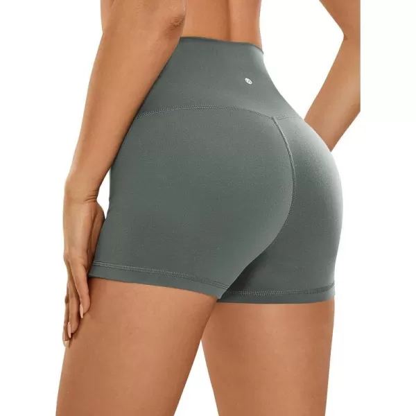 CRZ YOGA Womens Butterluxe Biker Shorts 25  4  6  8  High Waisted Booty Workout Volleyball Yoga Spandex25 inches Grey Sage