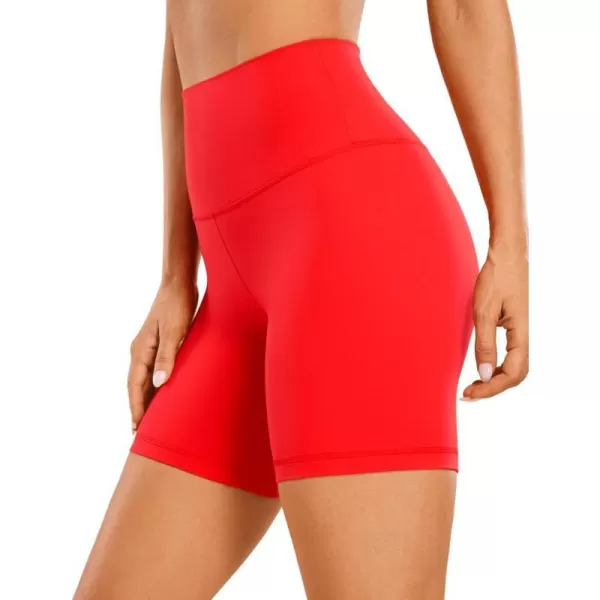 CRZ YOGA Womens Butterluxe Biker Shorts 25  4  6  8  High Waisted Booty Workout Volleyball Yoga Spandex6 inches Dark Red