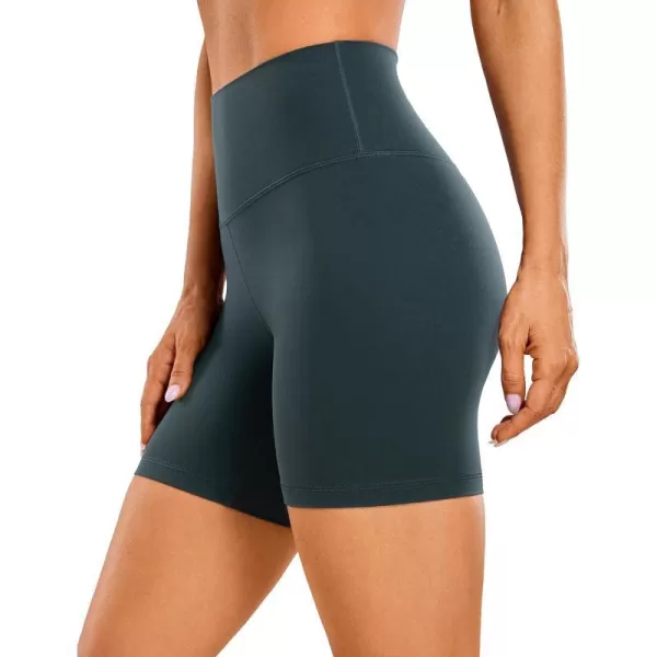 CRZ YOGA Womens Butterluxe Biker Shorts 25  4  6  8  High Waisted Booty Workout Volleyball Yoga Spandex6 inches Forest Dark Green