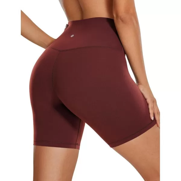 CRZ YOGA Womens Butterluxe Biker Shorts 25  4  6  8  High Waisted Booty Workout Volleyball Yoga Spandex6 inches Noctilucence Red