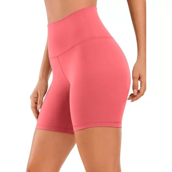 CRZ YOGA Womens Butterluxe Biker Shorts 25  4  6  8  High Waisted Booty Workout Volleyball Yoga Spandex6 inches Raspberry Sorbet