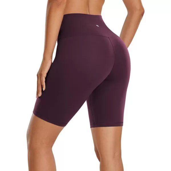 CRZ YOGA Womens Butterluxe Biker Shorts 25  4  6  8  High Waisted Booty Workout Volleyball Yoga Spandex8 inches Deep Purple