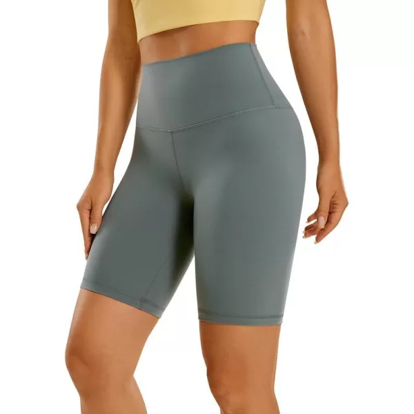 CRZ YOGA Womens Butterluxe Biker Shorts 25  4  6  8  High Waisted Booty Workout Volleyball Yoga Spandex8 inches Grey Sage