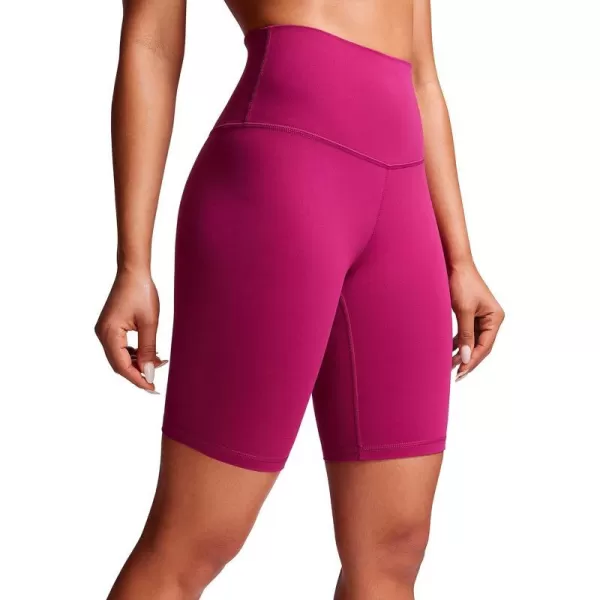 CRZ YOGA Womens Butterluxe Biker Shorts 25  4  6  8  High Waisted Booty Workout Volleyball Yoga Spandex8 inches Magenta Purple