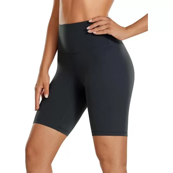 CRZ YOGA Womens Butterluxe Biker Shorts 25  4  6  8  High Waisted Booty Workout Volleyball Yoga Spandex8 inches Melanite