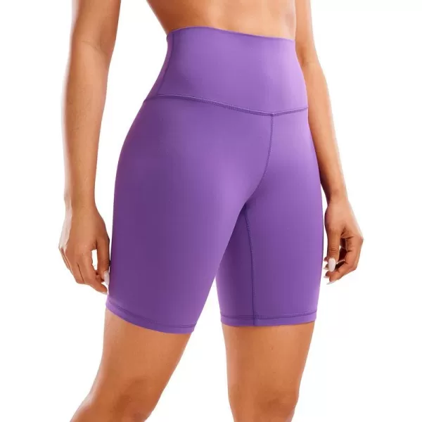 CRZ YOGA Womens Butterluxe Biker Shorts 25  4  6  8  High Waisted Booty Workout Volleyball Yoga Spandex8 inches Royal Lilac