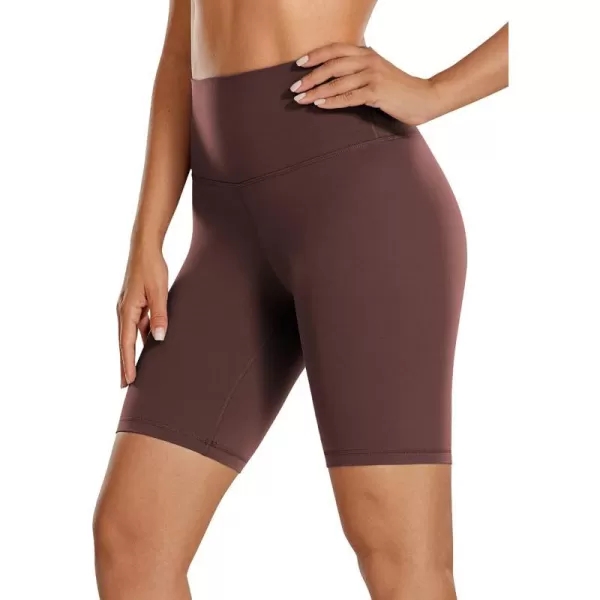 CRZ YOGA Womens Butterluxe Biker Shorts 25  4  6  8  High Waisted Booty Workout Volleyball Yoga Spandex8 inches Taupe