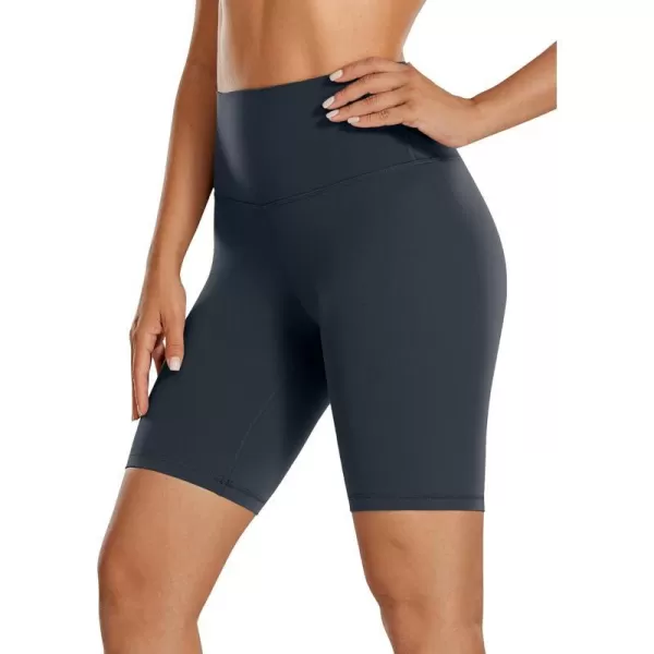 CRZ YOGA Womens Butterluxe Biker Shorts 25  4  6  8  High Waisted Booty Workout Volleyball Yoga Spandex8 inches True Navy