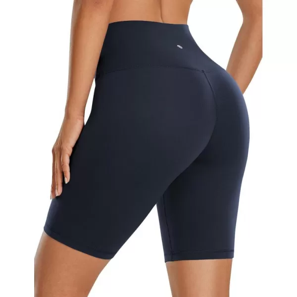 CRZ YOGA Womens Butterluxe Biker Shorts 25  4  6  8  High Waisted Booty Workout Volleyball Yoga Spandex8 inches Twilight Blue