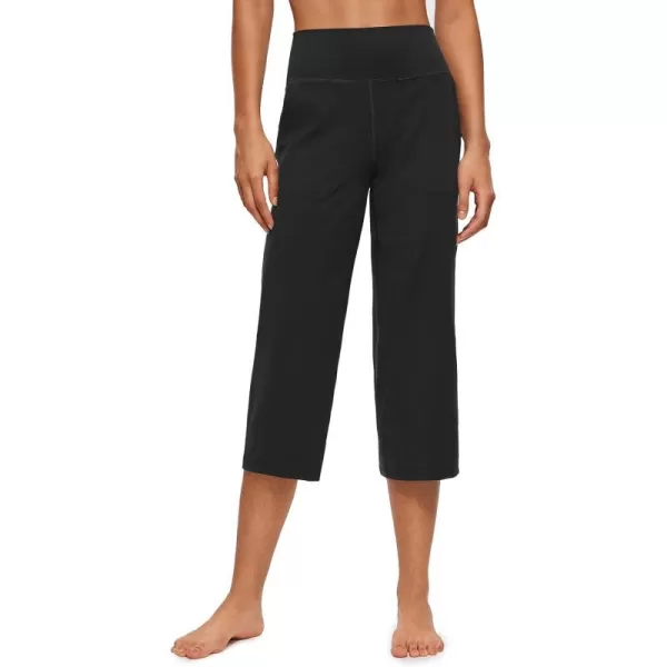 CRZ YOGA Womens Butterluxe High Waist Wide Leg Pants with Pockets 215 Inches  Buttery Soft Lounge Gym Workout Yoga Capris215 inches Black