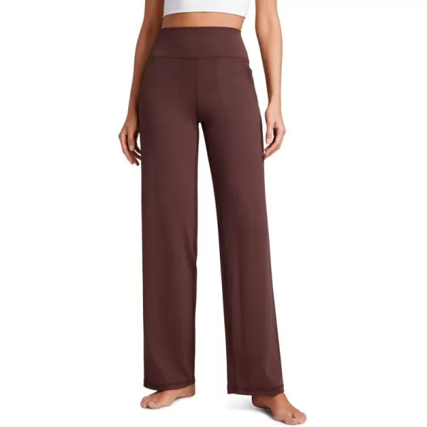 CRZ YOGA Womens Butterluxe High Waist Wide Leg Pants with Pockets 31  Buttery Soft Comfy Casual Yoga Lounge Pants31 Height 53  57 Taupe