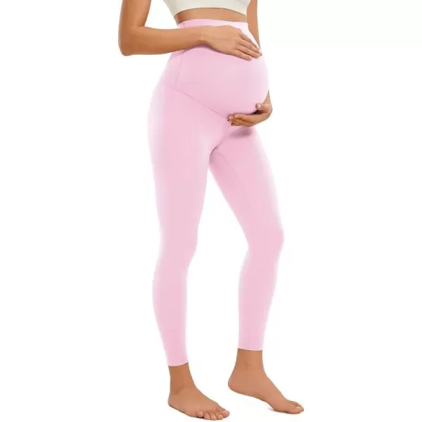 CRZ YOGA Womens Butterluxe Maternity Leggings Over The Belly 25  Buttery Soft Workout Activewear Yoga Pregnancy Pants25 inches Pink Peony