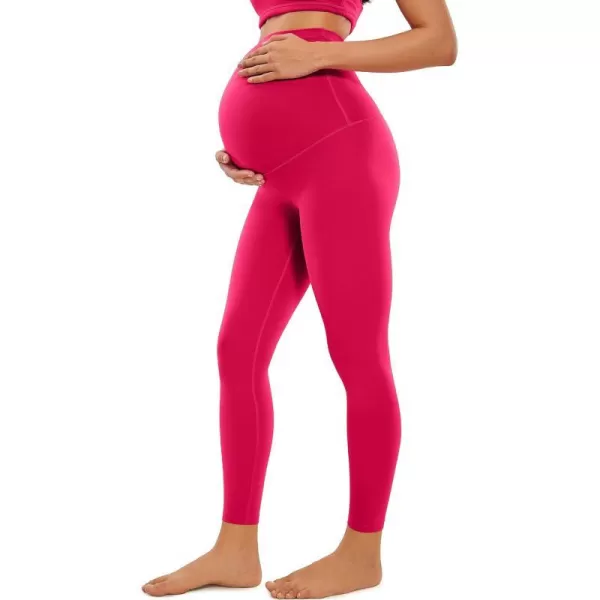 CRZ YOGA Womens Butterluxe Maternity Leggings Over The Belly 25  Buttery Soft Workout Activewear Yoga Pregnancy Pants25 inches Viva Magenta