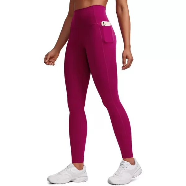 CRZ YOGA Womens Butterluxe Workout Leggings 25  28  High Waisted Gym Yoga Pants with Pockets Buttery Soft28 inches Magenta Purple