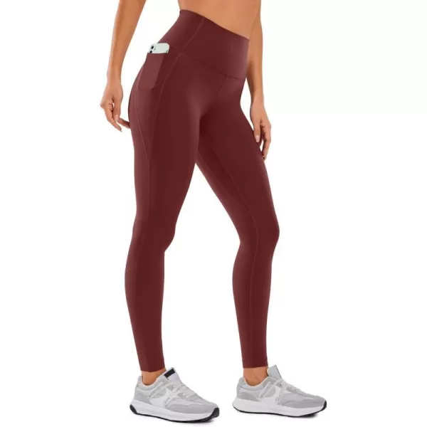 CRZ YOGA Womens Butterluxe Workout Leggings 25  28  High Waisted Gym Yoga Pants with Pockets Buttery Soft28 inches Noctilucence Red