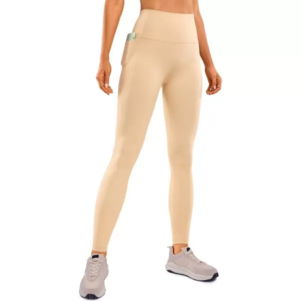 CRZ YOGA Womens Butterluxe Workout Leggings 25  28  High Waisted Gym Yoga Pants with Pockets Buttery Soft28 inches Tan Milkshake