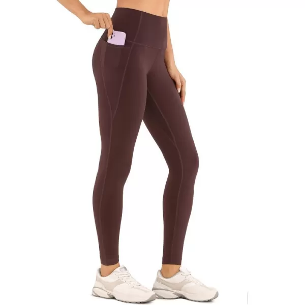 CRZ YOGA Womens Butterluxe Workout Leggings 25  28  High Waisted Gym Yoga Pants with Pockets Buttery Soft28 inches Taupe