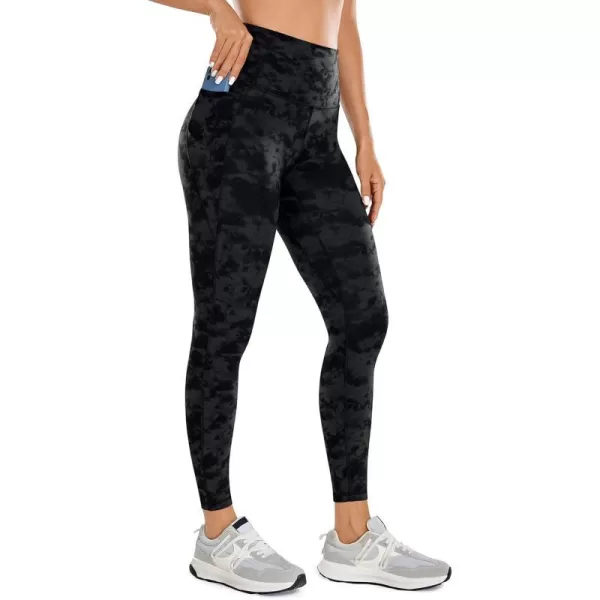 CRZ YOGA Womens Butterluxe Workout Leggings 25  28  High Waisted Gym Yoga Pants with Pockets Buttery Soft28 inches Tie Dye Smoke Ink