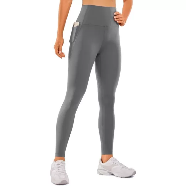 CRZ YOGA Womens Butterluxe Workout Leggings 28 Inches  High Waisted Gym Yoga Pants with Pockets Running Buttery Soft28 inches Lava Smoke Grey