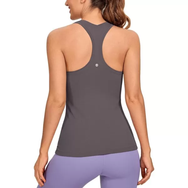 CRZ YOGA Womens Butterluxe Workout Tank Tops Racerback Tank Yoga Sleeveless Top Camisole Athletic Gym ShirtTornado Grey