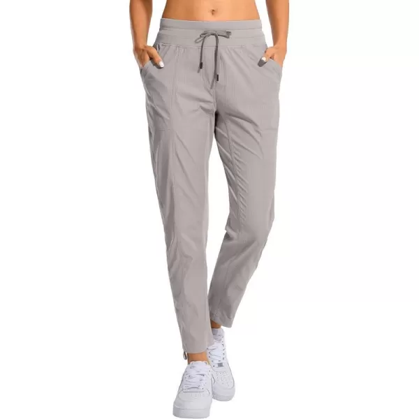 CRZ YOGA Womens Casual 78 Pants 2527  Lightweight Workout Outdoor Athletic Track Travel Lounge Joggers Pockets27 Inseam Dark Chrome