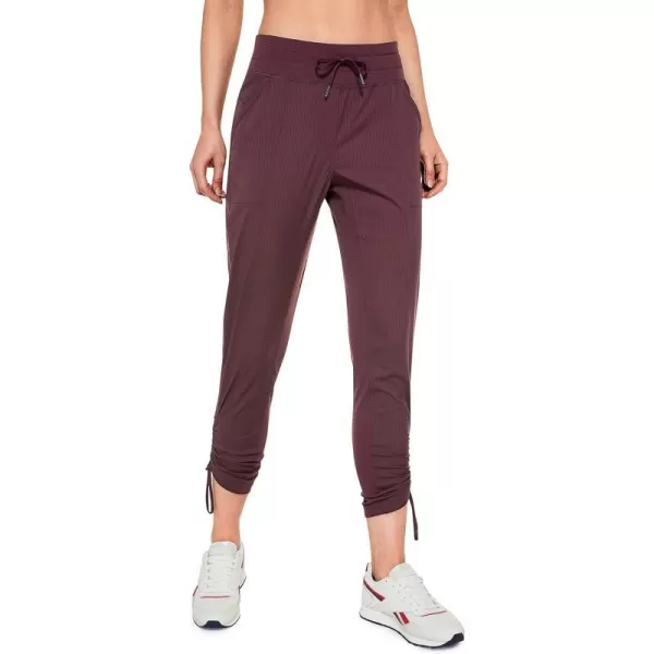 CRZ YOGA Womens Casual 78 Pants 2527  Lightweight Workout Outdoor Athletic Track Travel Lounge Joggers Pockets27 Inseam Dark Russet