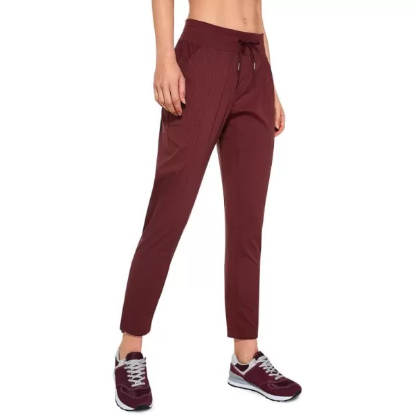 CRZ YOGA Womens Casual 78 Pants 2527  Lightweight Workout Outdoor Athletic Track Travel Lounge Joggers Pockets27 Inseam Noctilucence Red