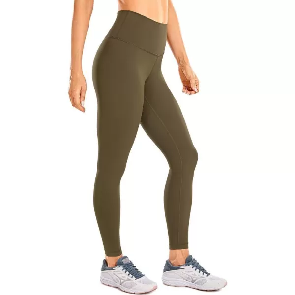 CRZ YOGA Womens Compression Workout Leggings 252825 inches Olive Yellow