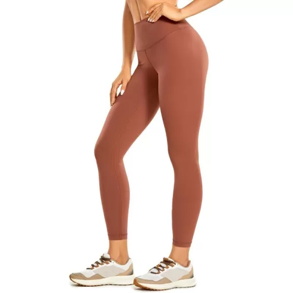 CRZ YOGA Womens Compression Workout Leggings 252825 inches The Cognac Brown