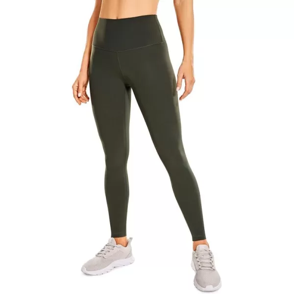 CRZ YOGA Womens Compression Workout Leggings 252828 inches Grey Olive