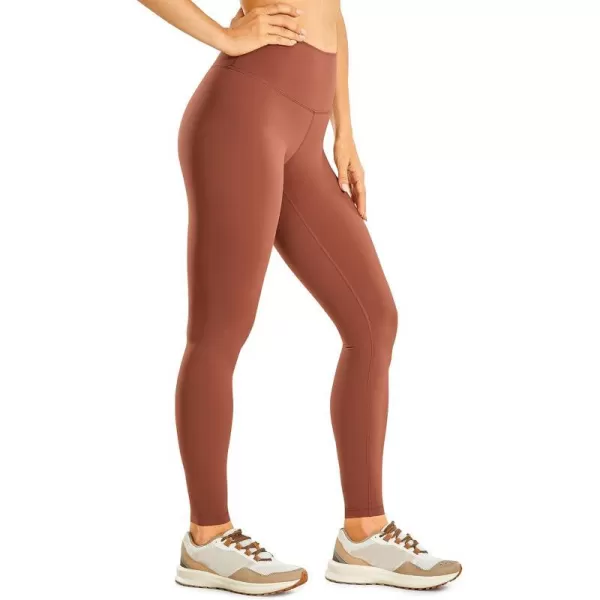 CRZ YOGA Womens Compression Workout Leggings 252828 inches The Cognac Brown