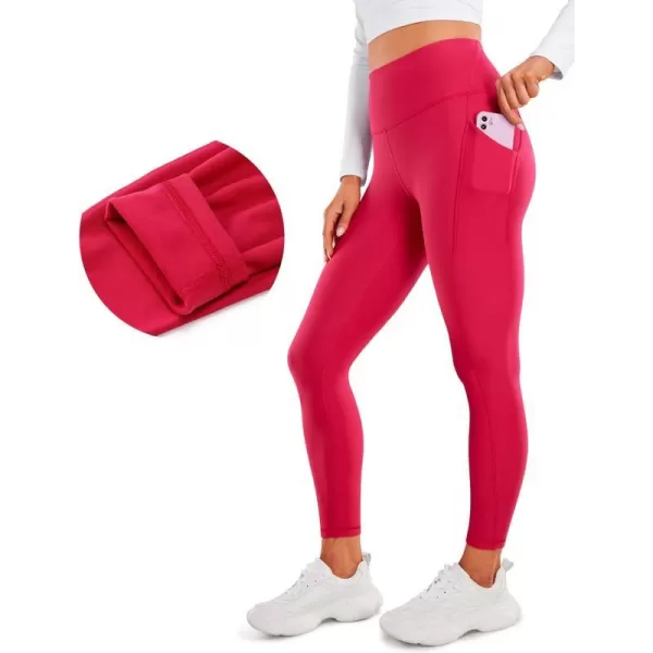 CRZ YOGA Womens Fleece Lined Leggings with Pockets 265  Winter Thermal Warm Soft Water Resistant Casual Lounge Pants265 Height 52  56 Viva Magenta