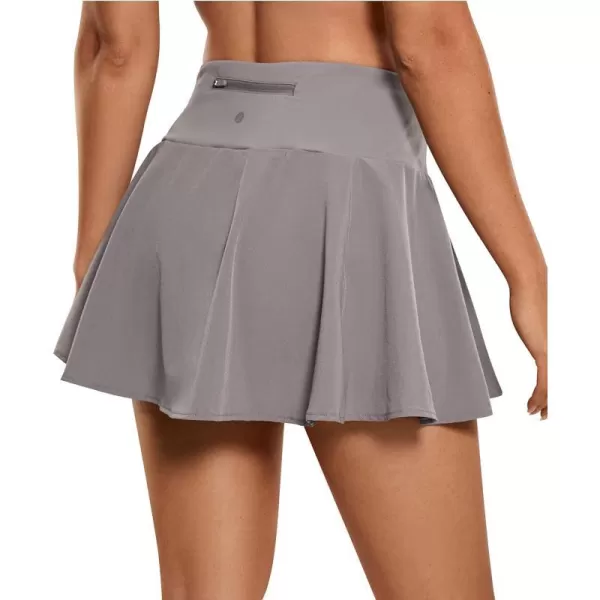 CRZ YOGA Womens High Waisted Pleated Tennis Skirts Lightweight Athletic Workout Running Sports Golf Skorts with PocketsLunar Rock