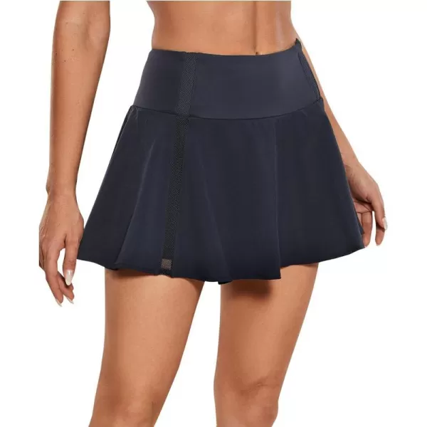 CRZ YOGA Womens High Waisted Pleated Tennis Skirts Lightweight Athletic Workout Running Sports Golf Skorts with PocketsNavy