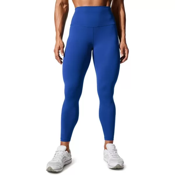 CRZ YOGA Womens Hugged Feeling Compression Leggings 25 Inches  Thick High Waisted Tummy Control Workout LeggingsWaves Blue