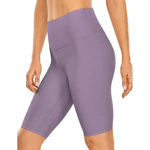 CRZ YOGA Womens Naked Feeling Biker Shorts  3  4  6  8  10 High Waisted Yoga Workout Running Spandex Shorts10 inches Matt Purple