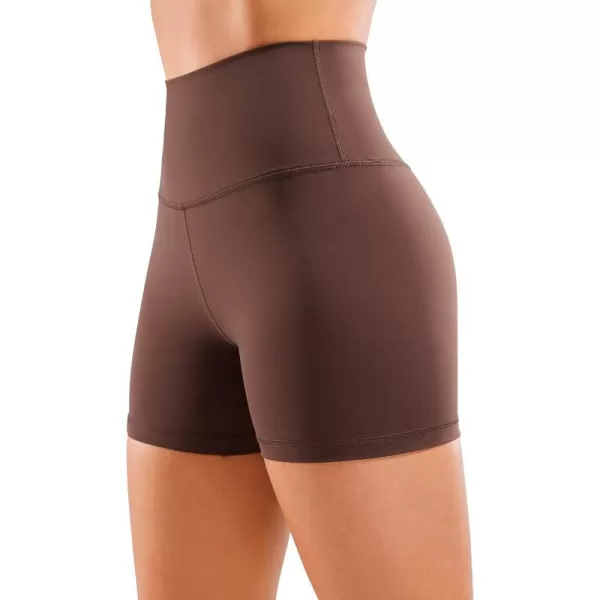 CRZ YOGA Womens Naked Feeling Biker Shorts  3  4  6  8  10 High Waisted Yoga Workout Running Spandex Shorts4 inches Taupe