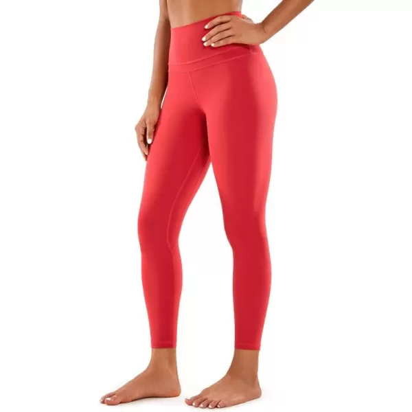 CRZ YOGA Womens Naked Feeling Leggings 25 Inches  High Waisted Workout Yoga PantsRegular Crimson