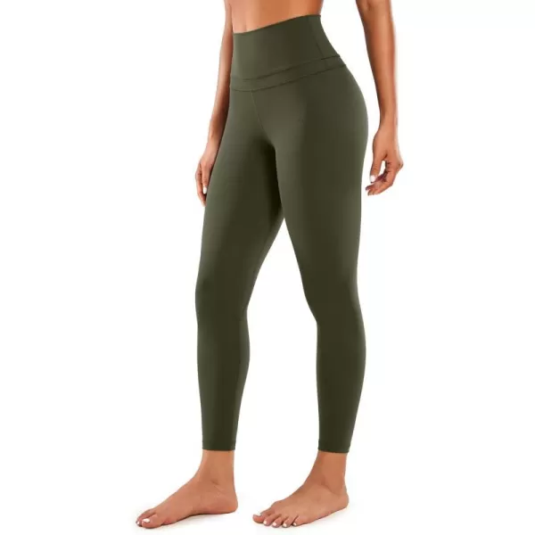 CRZ YOGA Womens Naked Feeling Leggings 25 Inches  High Waisted Workout Yoga PantsRegular Olive Green