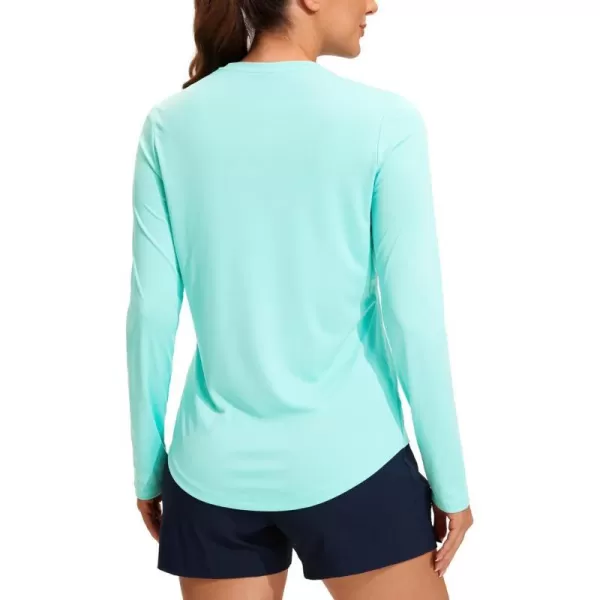 CRZ YOGA Womens UPF 50 Sun Shirts Long Sleeve UV Protection Workout Tops Lightweight Quick Dry Outdoor Hiking Running ShirtsTropical Mint Green