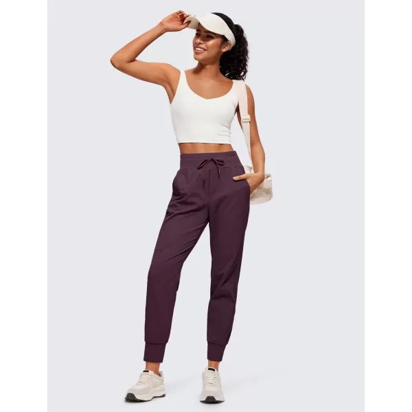 CRZ YOGA Athletic High Waisted Joggers for Women 275quot  Lightweight Workout Travel Casual Outdoor Hiking Pants with PocketsArctic Plum