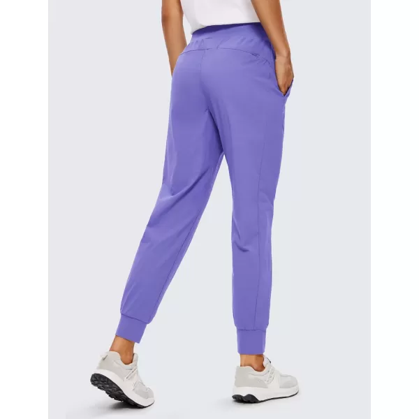 CRZ YOGA Athletic High Waisted Joggers for Women 275quot  Lightweight Workout Travel Casual Outdoor Hiking Pants with PocketsDark Lavender Purple