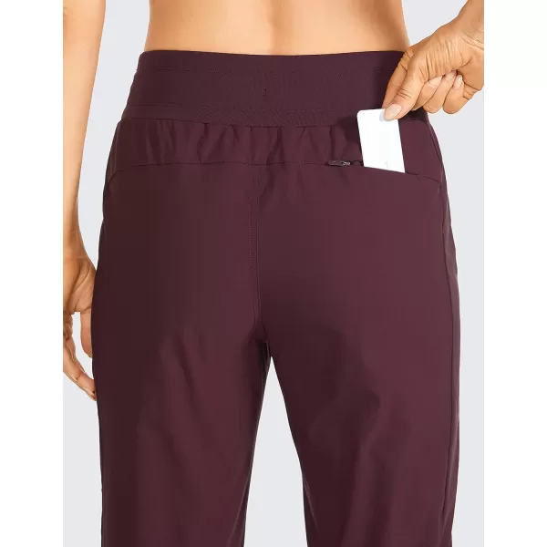 CRZ YOGA Athletic High Waisted Joggers for Women 275quot  Lightweight Workout Travel Casual Outdoor Hiking Pants with PocketsDark Russet