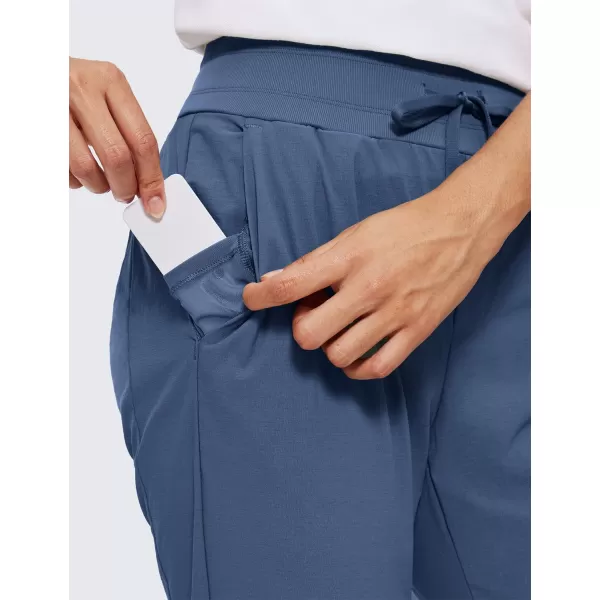 CRZ YOGA Athletic High Waisted Joggers for Women 275quot  Lightweight Workout Travel Casual Outdoor Hiking Pants with PocketsNubei Blue