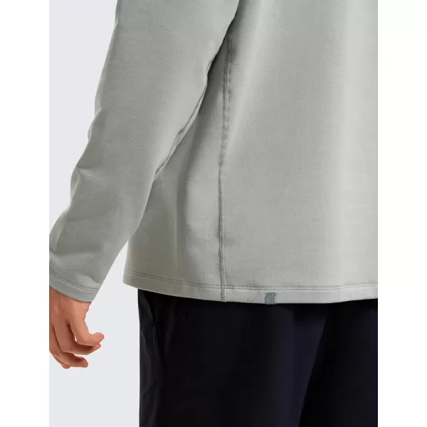 CRZ YOGA Fleece Crewneck Sweatshirt for Men Long Sleeve Breathable Workout Casual Pullover Basic SweatshirtsSterling