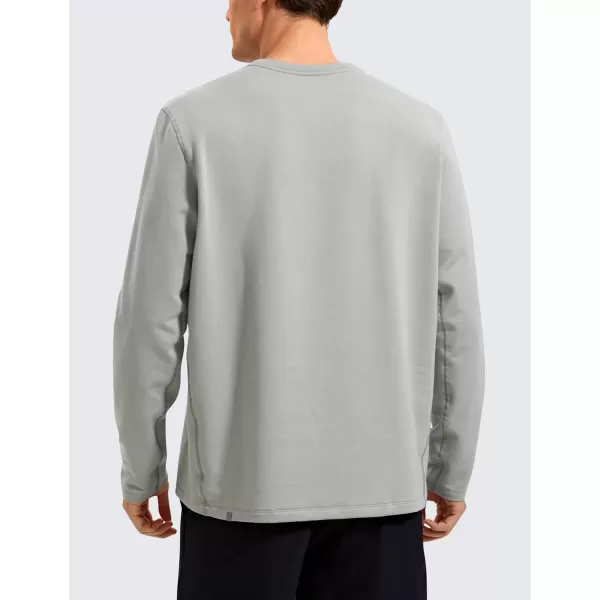 CRZ YOGA Fleece Crewneck Sweatshirt for Men Long Sleeve Breathable Workout Casual Pullover Basic SweatshirtsSterling