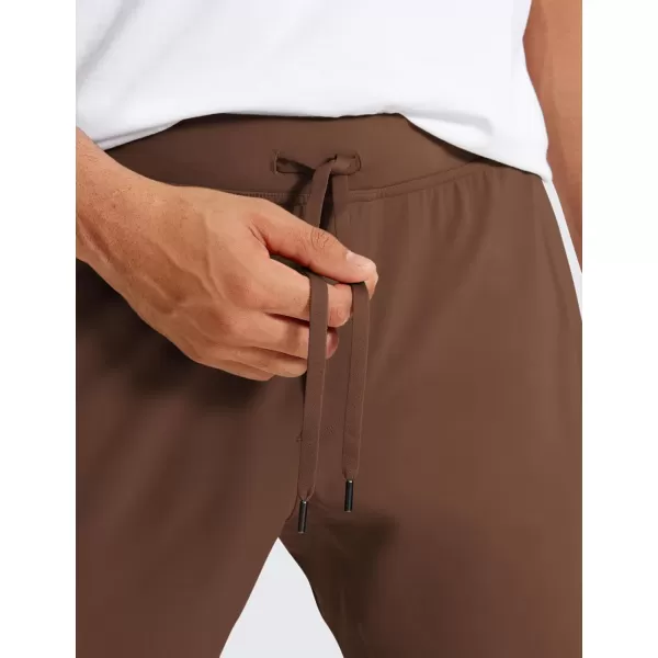 CRZ YOGA Mens 4Way Stretch Golf Joggers with Pockets 30quot32quot  Work Pants Track Gym Athletic Workout Hiking PantsDark Brown