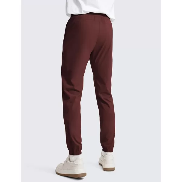 CRZ YOGA Mens 4Way Stretch Golf Joggers with Pockets 30quot32quot  Work Pants Track Gym Athletic Workout Hiking PantsDark Red