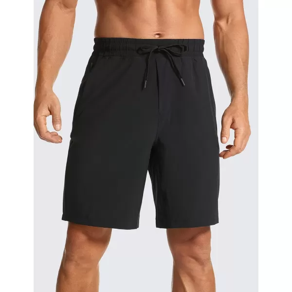 CRZ YOGA Mens Linerless Workout Shorts  9 Quick Dry Running Sports Athletic Gym Shorts with PocketsBlack