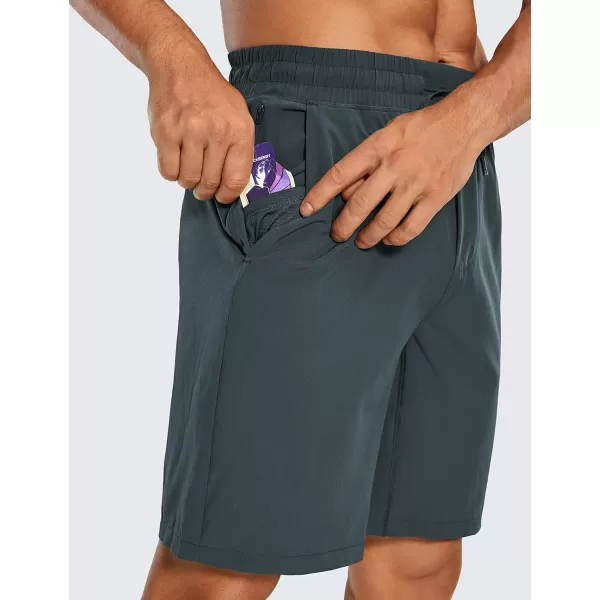 CRZ YOGA Mens Linerless Workout Shorts  9 Quick Dry Running Sports Athletic Gym Shorts with PocketsMelanite